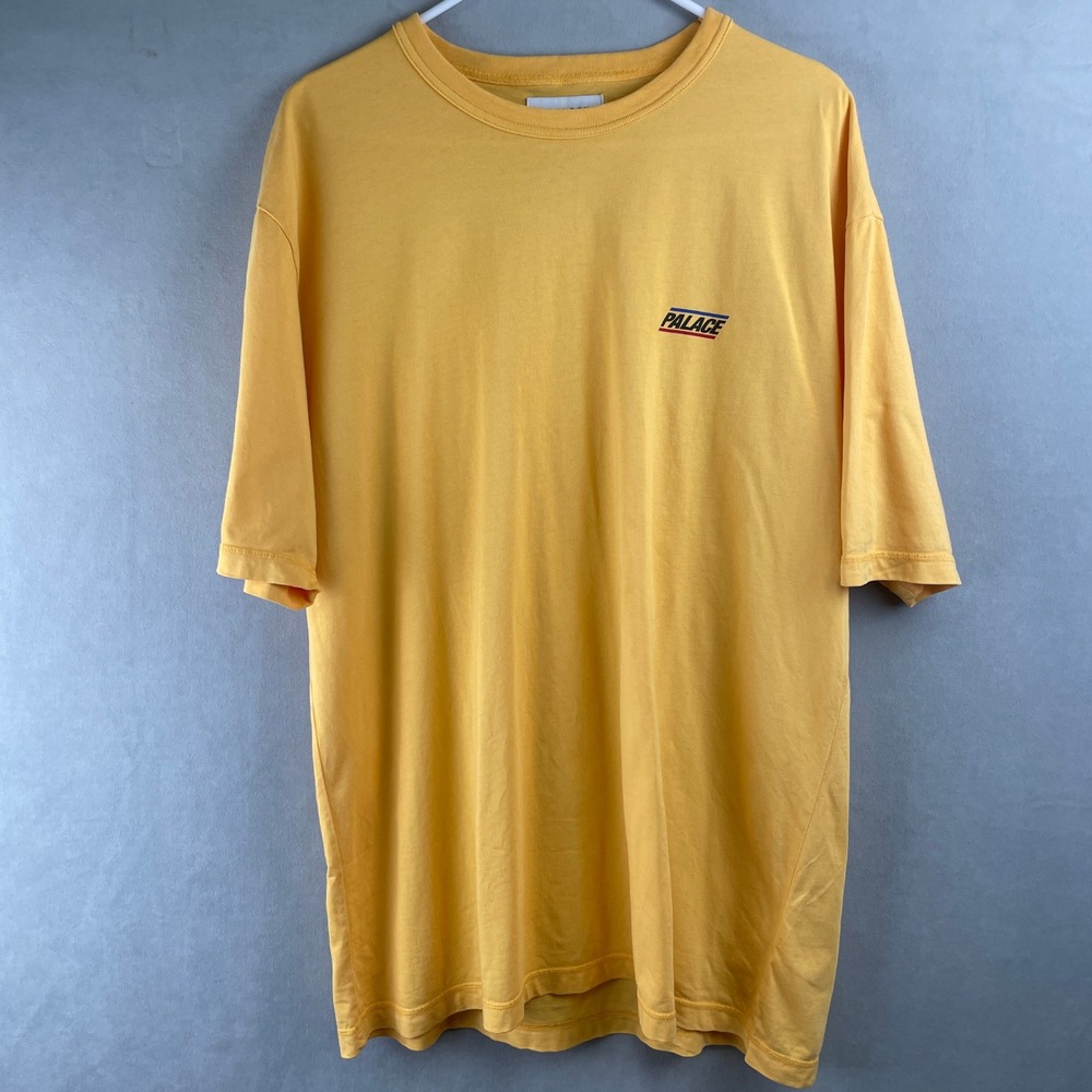 Palace Skateboards Basically A T Shirt Yellow Cotton‎ Mens XL Logo Graphic Tee